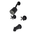 thumbnail image 1 of Kingston Brass KBX8140BX Metropolitan Two-Handle Tub & Shower Faucet, Matte Black, 1 of 7