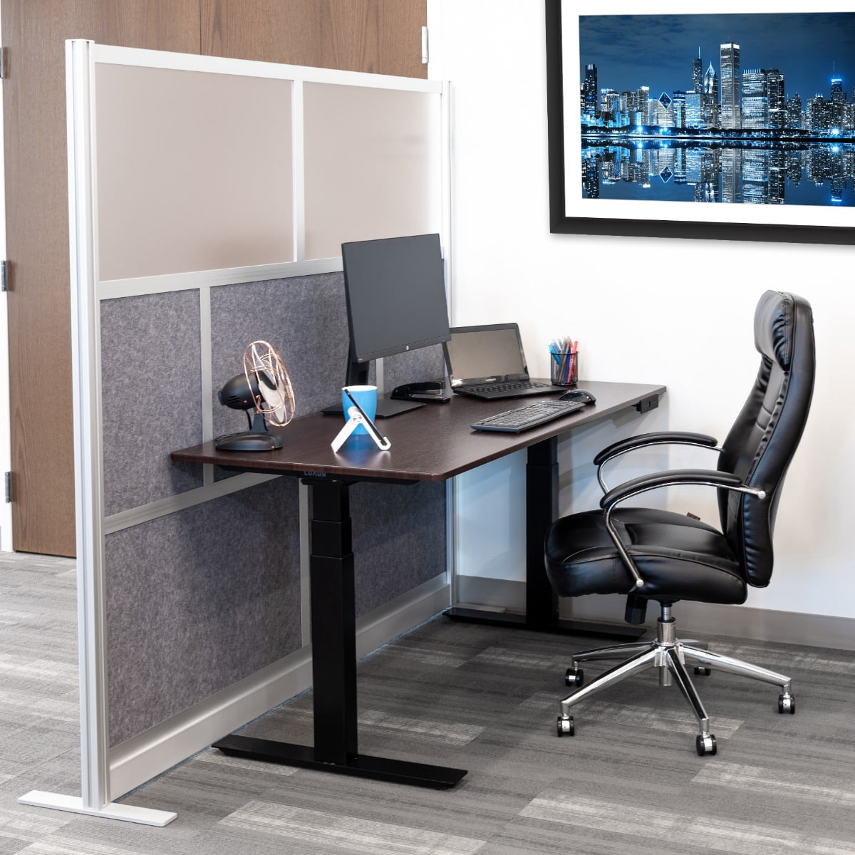 FSE 373-MW-7070-FCG Modular Room Divider Wall System - 70" x 70" Starter Wall