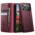 thumbnail image 2 of CaseMe Calf Leather Lining Microfibre Wallet Case For iPhone 18 Pro Max 6.9-inch with RFID Blocking,Magnetic Closure,Card Slots,Cash Slot,Kickstand,Shockproof Flip Folio Protective Phone Case,Red, 2 of 13