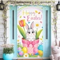 thumbnail image 6 of Djunllk Easter Door Cover - Fine Bunny Eggs Pattern Easter Theme Spring Decor for Holiday Party Room Wall Front Door Outdoor Indoor, 70.8 x 35.4 inch, 6 of 9