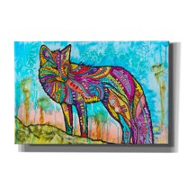 Epic Graffiti 'Electric Fox' by Dean Russo, Canvas Wall Art, 60"x40"