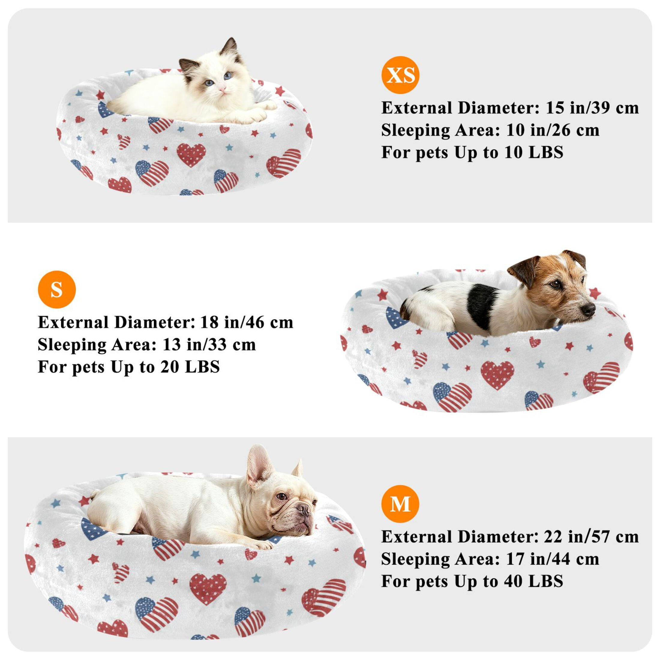 Pet Bed Pet Mat Cozy Removable & Washable Comfort For Cats And Dogs 4th Of July Theme