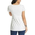 thumbnail image 4 of Uniexcosm Uniexcosm Women's Maternity Tops Short Sleeve Stripe Shirt Loungewear T-Shirts, 4 of 4