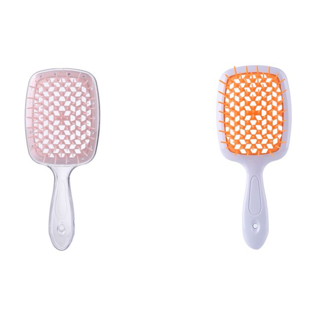 Peine Con Cojín Aire Dientes Anchos Cepillo para El Masaje Del Cuero Cabelludo (transparente) Rosa