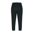 thumbnail image 4 of Plus Size Capris for Women Tights Casual Stretch Elastic Waist Split Hem Sweatpants Comfy Workout Lounge Pants, 4XL, 4 of 6