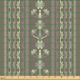 thumbnail image 2 of Ambesonne Ethnic Fabric by the Yard Upholstery, Vertical Lines and Flowers, 2 Yards, Pale Mauve Taupe and Beige, 2 of 5