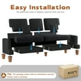 thumbnail image 6 of AAQZ 87" Corduroy Sofa Couch for Living Room, 3 Seater Deep Seat Comfy Couch in a Box, 2 Cushions, 2 Pillows Tool-Free Setup,Black, 6 of 11
