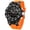 Rubber orange black, variant on 2025 New Men's Digital Sports Watch - Military Style, Multifunctional, 5ATM Water Resistant, Stopwatch, Countdown, Triple Time, Luminous, Steel/TPU Strap Option