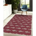 thumbnail image 4 of Sea Animals Decorative Rug, Sharks Swimming Horizontal Silhouettes Powerful Dangerous Wild Life, Quality Carpet for Bedroom Dorm and Living Room, 6 Sizes, Taupe Grey Raspberry, by Ambesonne, 4 of 4