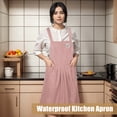thumbnail image 6 of Unique Bargains Cross Back Aprons Waterproof Apron Apron with Pockets for Women Suitable for Baking Garden Pink, 6 of 7