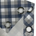 thumbnail image 4 of Ambesonne Abstract Grommet Curtain, Checkered Tartan Shape, 50" x 96", Dimgrey White Dark Blue, 4 of 6