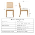thumbnail image 5 of French Country Dining Chairs Set of 6, Cream Kitchen & Dining Room Chairs Set of 6, Ivory Rattan Dining Chairs, Cane Low Back, Wood Legs, Sillas De Comedor (Rattan, Beige, 6Pcs), 5 of 11