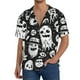 thumbnail image 1 of Fotbe Black White Spooky Ghosts Camisa Estampada de Manga Corta para Hombre, Casual de Verano, Estilo Playero, Sin Arrugas-Small, 1 of 5