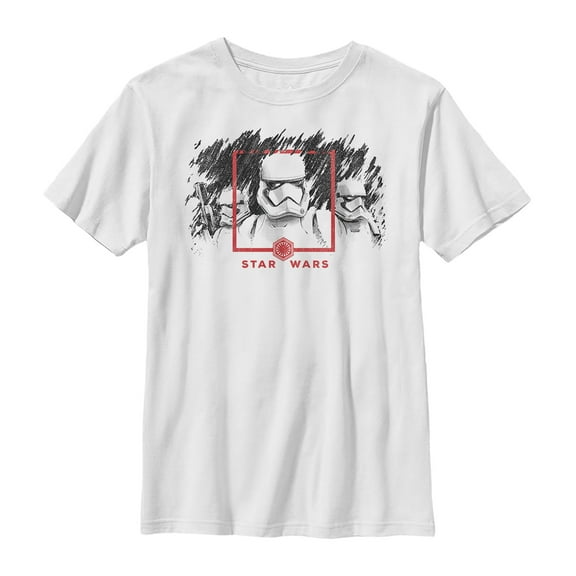 Boy's Star Wars: The Rise of Skywalker Stormtrooper Smudge  Graphic Tee White Large