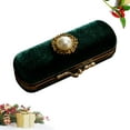 thumbnail image 2 of Retro Lipstick Box Lip Balm Organizer Bag Durable Cosmetic Storage Case With Mirror (Green), 2 of 7