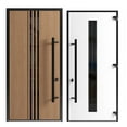 thumbnail image 5 of Front Exterior Prehung Steel Door / Ronex 1055 Teak / 2 Side Exterior Windows Sidelites/ Entry Metal Modern Painted W16+36+16x96 Left-hand, 5 of 5