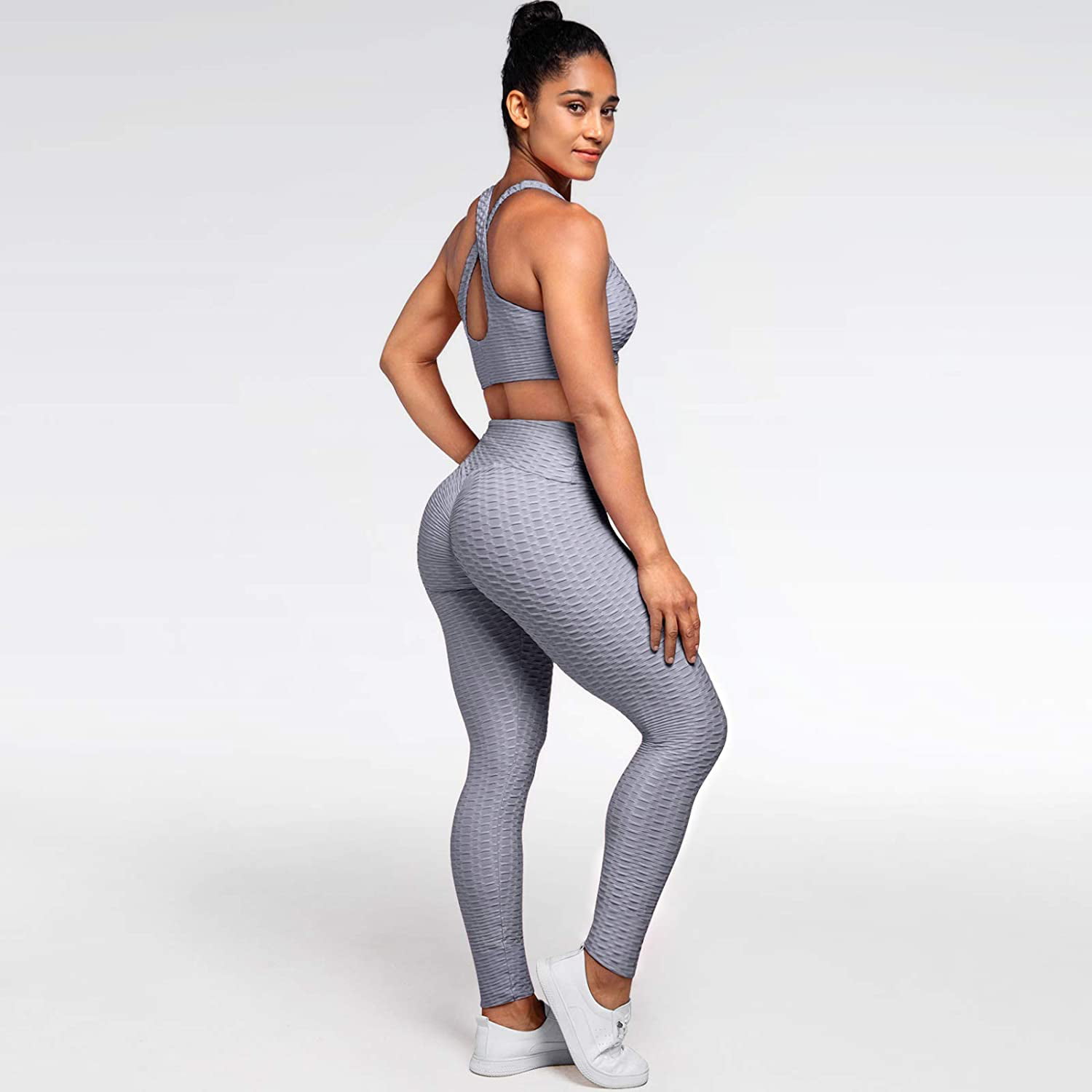 ChromelleisURE Womens Seamless Yoga Scrunch Bum Gym Leggings With