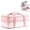 Pink Gingham, variant on Fit + Fresh Expandable Insulated Casserole Carrier, Hot & Cold Transport Bag, Taupe Stripe