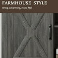 thumbnail image 4 of Mayincolor Farmhouse TV Stand for 65+ Inch TVs, Rustic Wood Media Console with Sliding Barn Doors, Dark Grey, 4 of 10