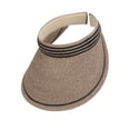 thumbnail image 5 of jiaxiM Sun Visor for Women Summer Travel Vacation Foldable Wide Brim Straw Clip on Stretch Striped Color Blocking Hat Outdoor Beach UV Protection Cap, 5 of 5