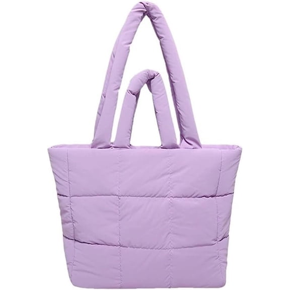 LKJYER Large Quilted Tote Bag for Women Puffer Tote Bag Hobo Shoulder Bags Handbag for Travel Work
