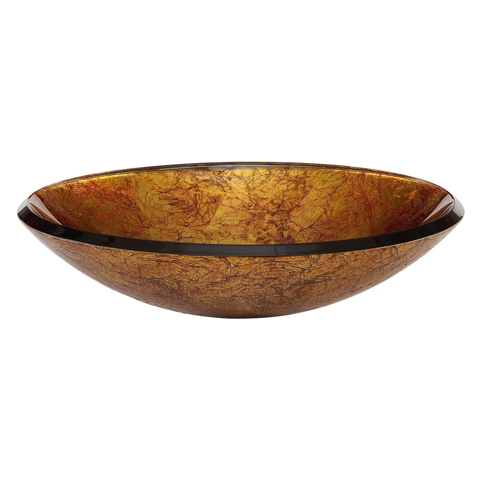 Xylem RVE165 Reflex Round Glass Vessel Sink Metallic Gold Walmart