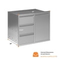 thumbnail image 2 of Jocisland Outdoor Kitchen Drawers 28"×23"×23" Stainless Steel, Single Door Trash & 3-Drawer Cabinet, Built-in BBQ Island Storage, 2 of 9