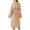 Khaki, variant on Womens Double Pocket Hooded Flannel Robe Soft Warm Reversible Lounge Wear Home Bathrobe