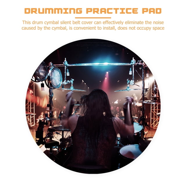 BEADCEST 4 Pcs Ceintures de Cymbale Silencieuses Noires avec Coussinets Élastiques de Réduction de Bruit pour Percussion