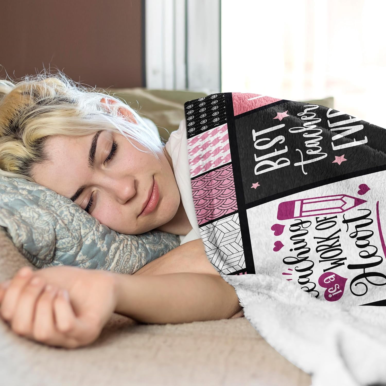 Teacher Appreciation Gifts for Women Blanket 60" x 50", Gifts for Teachers Women Appreciation Week/Day, Thank You Teachers Gifts Idea, Best New Female Teacher Gift