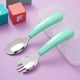 thumbnail image 3 of Utensilios para niños pequeños con estuche, cucharas y tenedores para niños con autoalimentación, cubiertos para bebés de acero inoxidable, juegos de cubiertos para niños, 3 of 5