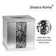 thumbnail image 4 of Funda para caja de pañuelos Sinatra, cuadrada, para baño, dormitorio y sala de estar, color plateado, 4 of 6