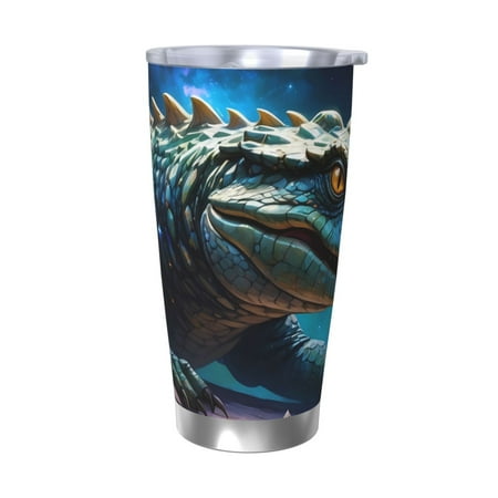

Salouo Starry Sky Colorful Crocodile A Print 20oz Tumbler with Lid Stainless Steel Vacuum Insulated Tumbler Durable Insulated Coffee Mug Thermal Cup with Splash Proof Sliding Lid-Without Straw