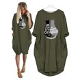 thumbnail image 2 of REDHOTYPE Grande Taille Imprimé Chat Casual Rétro Robe à Manches Longues avec Poches Dessin Animé, 2 of 3