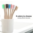 thumbnail image 4 of 6 Colors Soft Nylon Brush Bamboo Handle Toothbrush Delicate Design Small Brush Head Design 6 Colors to Choose, 4 of 7