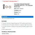 thumbnail image 2 of Front Brake Hydraulic Banjo Bolt - Compatible with 1973 - 1977 Chevy Monte Carlo 1974 1975 1976, 2 of 2