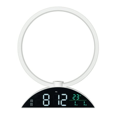 

LED Night Light Alarm Clock Wake Up Light Bedside Night Lamp Function Sleep Lamp Nature Sounds USB Charging Adjustable Brightness Atmosphere Light for Kids Adults Bedrooms