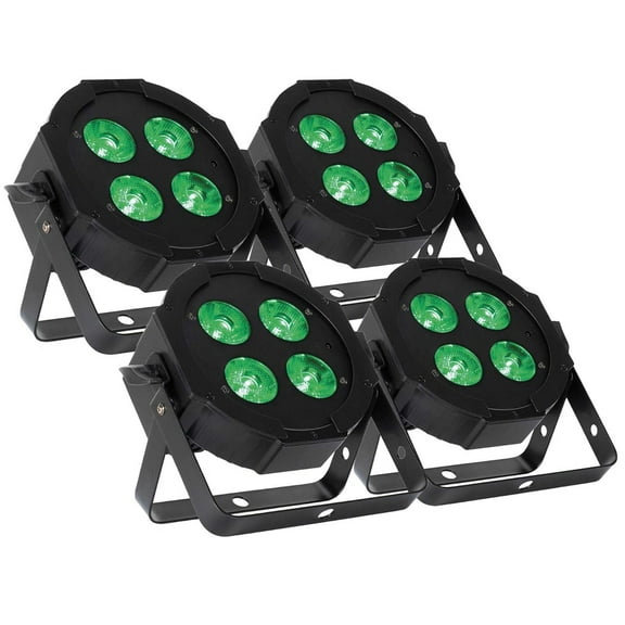 Eliminator Lighting Mega Hex L Pars with 4 x 20-Watt RGBLA UV LEDs and Remote Controls Quad Package