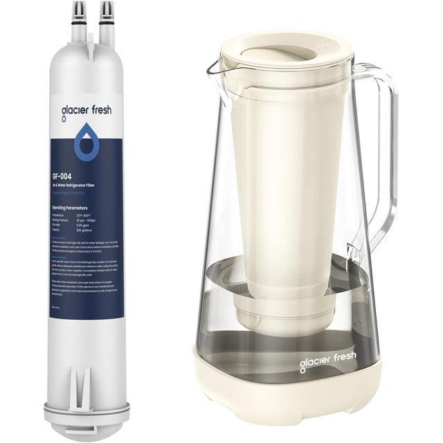 Glass Water Pitcher for Tap Water with Membrane and Activated Filter and Refrigerator Water Filter Combination