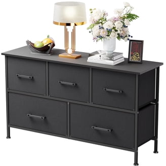 MCQ 5-Drawer Fabric Dresser with Metal Frame & Wood Top Storage Organizer for Bedroom, Closet, Entryway, Rustic Brown - Walmart.com MCQ 5-Drawer Fabric Dresser with Metal Frame & Wood Top Storage Organizer for Bedroom, Closet, Entryway, Rustic Brown - Walmart.com