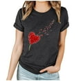 thumbnail image 2 of Fankiway T-Shirt à Manches Courtes Imprimé Col Rond Mode pour Femmes Ensemble de Vêtements Décontractés pour Femmes 2 Pcs, 2 of 4
