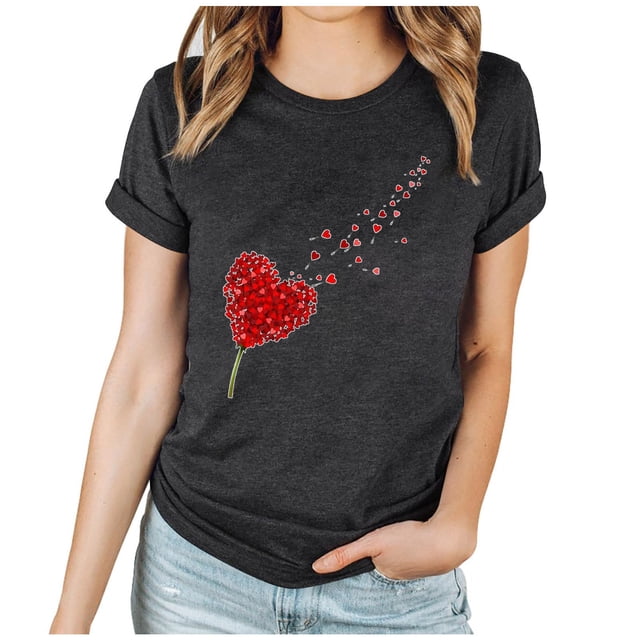Birdeem T-Shirt à Col Rond Imprimé à Manches Courtes pour Femmes, Décontracté, Coupe Ample