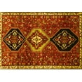 thumbnail image 1 of Ahgly Company Machine Washable Indoor Rectangle Persian Yellow Traditional Area Rugs, 8' x 10', 1 of 4