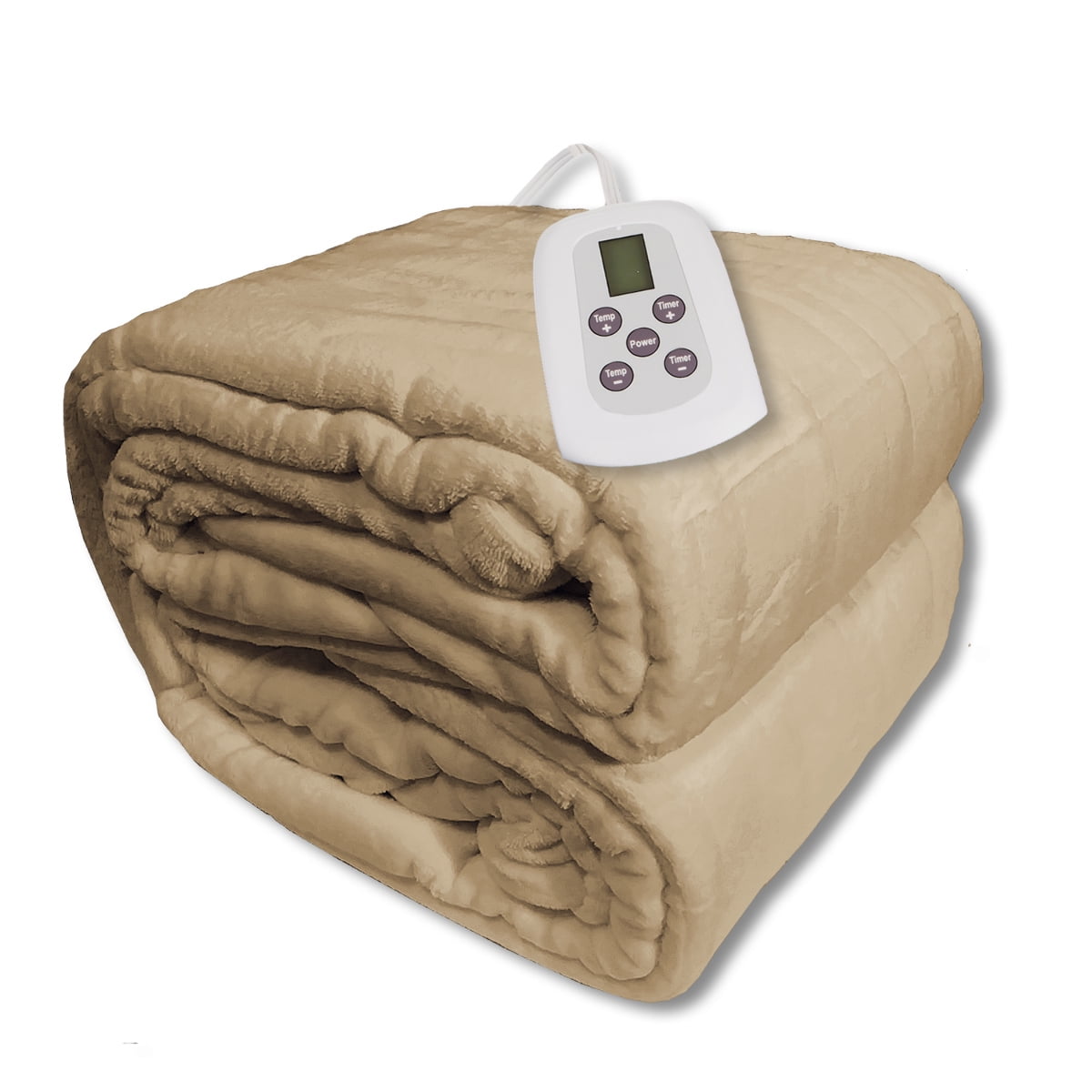 Westerly Full Size Microplush Electric Heated Blanket, Sand Walmart