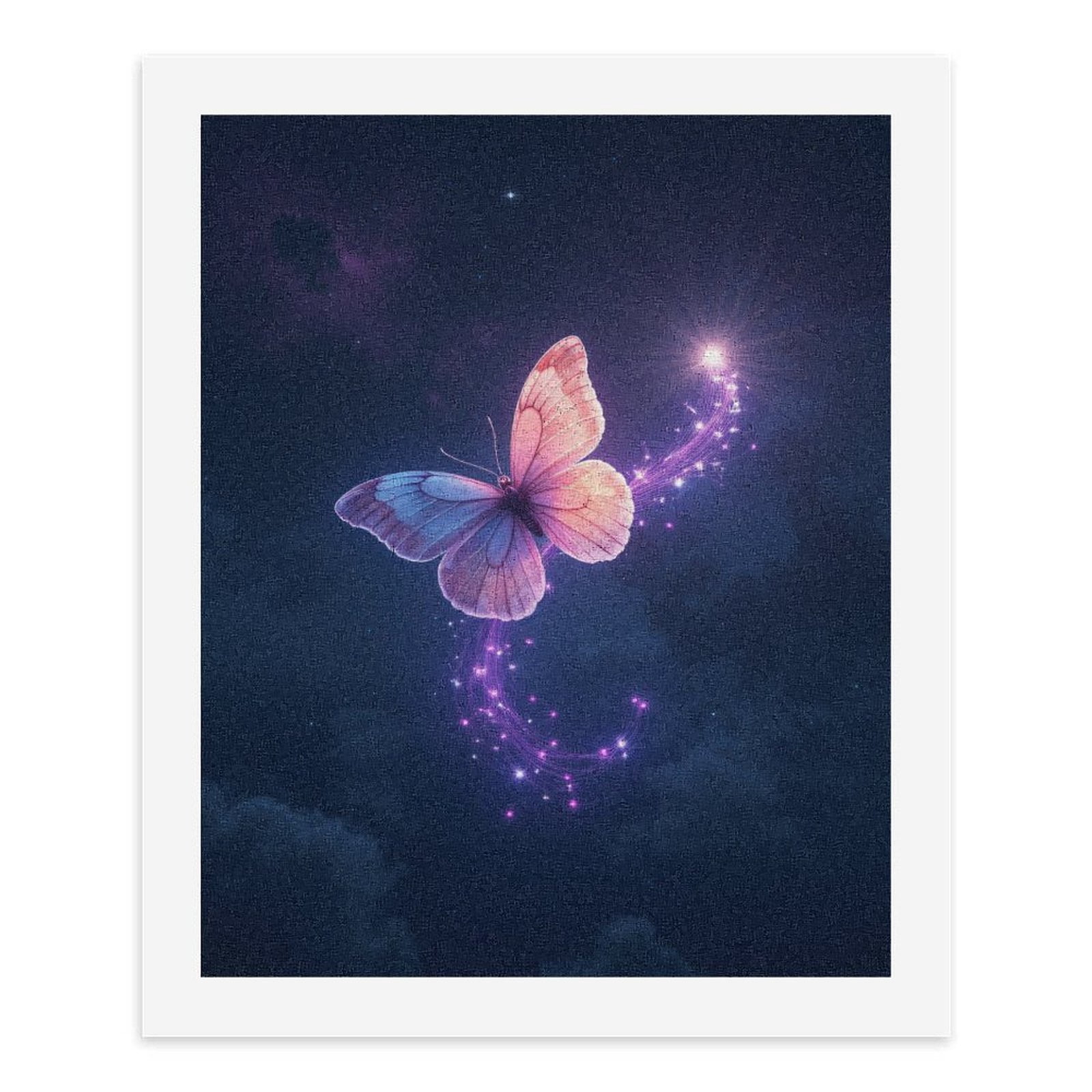 Paint By Numbers Kit for Adults Beginner - DIY Butterfly Night Sparkling Flight Canvas Painting Kits for Adults, Frameless Paint By Number for Adults for Home Wall Decor 16x20 Inch