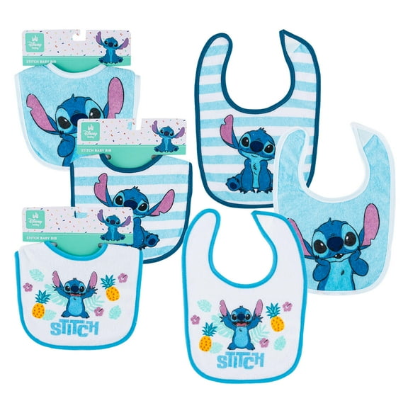 Disney Baby Stitch Baby Bib - 3 Piece - 3 Assorted Designs
