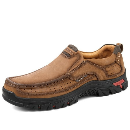 

Outdoor Comfort Loafers Genuine Leather Soft Sole Wearable Slip On Men s Casual Mountaineering Leather Walking Shoes