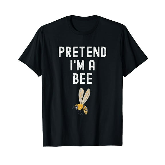 Funny Pretend I'm A Bee Lazy Halloween Costume Insect Black T-Shirt