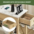 thumbnail image 2 of Uforic End Table with Charging Station for Living Room, Nightstand Side Table with Drawer, Natural, 2 of 9