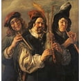 thumbnail image 2 of Jordaens, Jacob 12x12 White Modern Wood Framed Museum Art Print Titled - Three Musicians, 2 of 4
